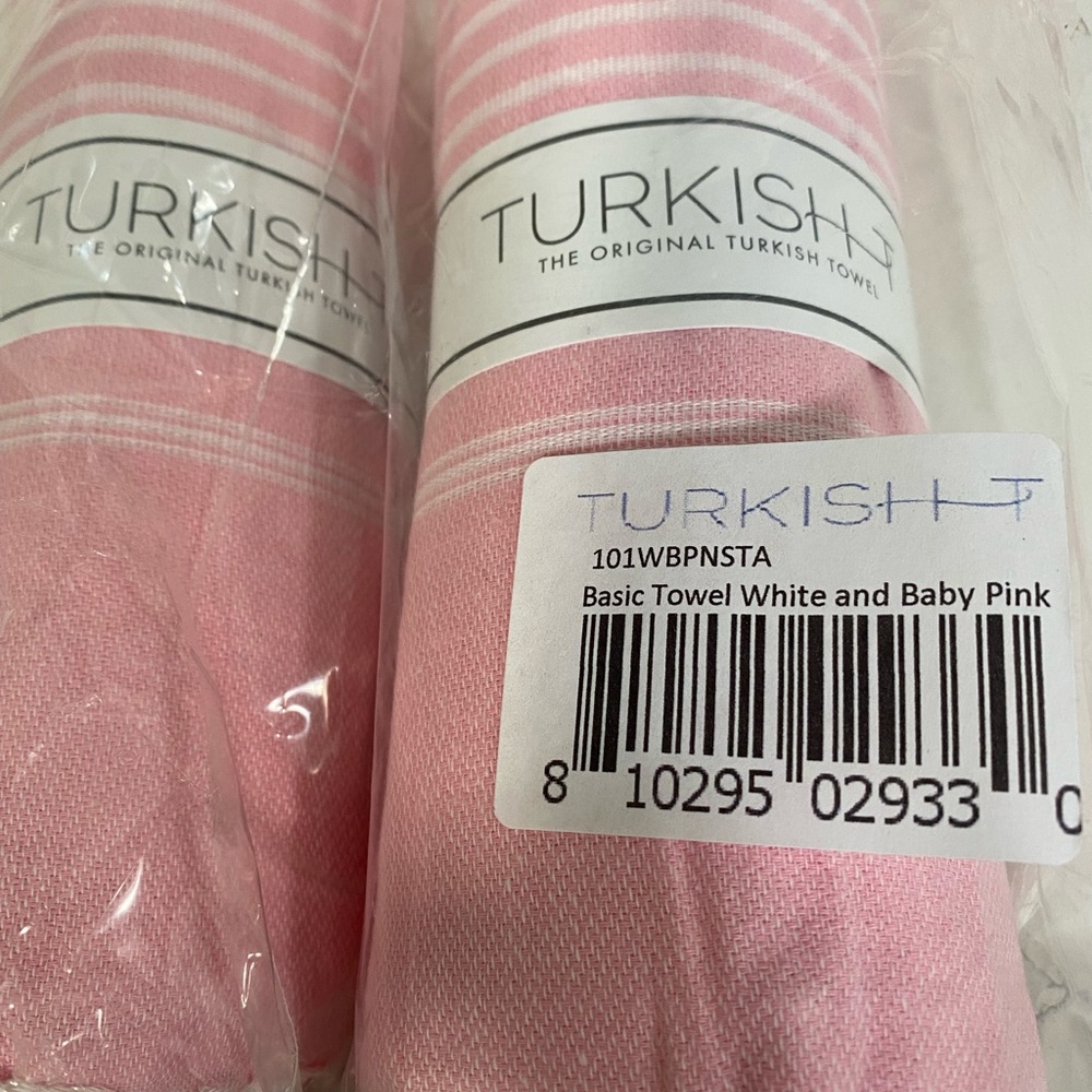 Turkish Towels White and Baby Pink